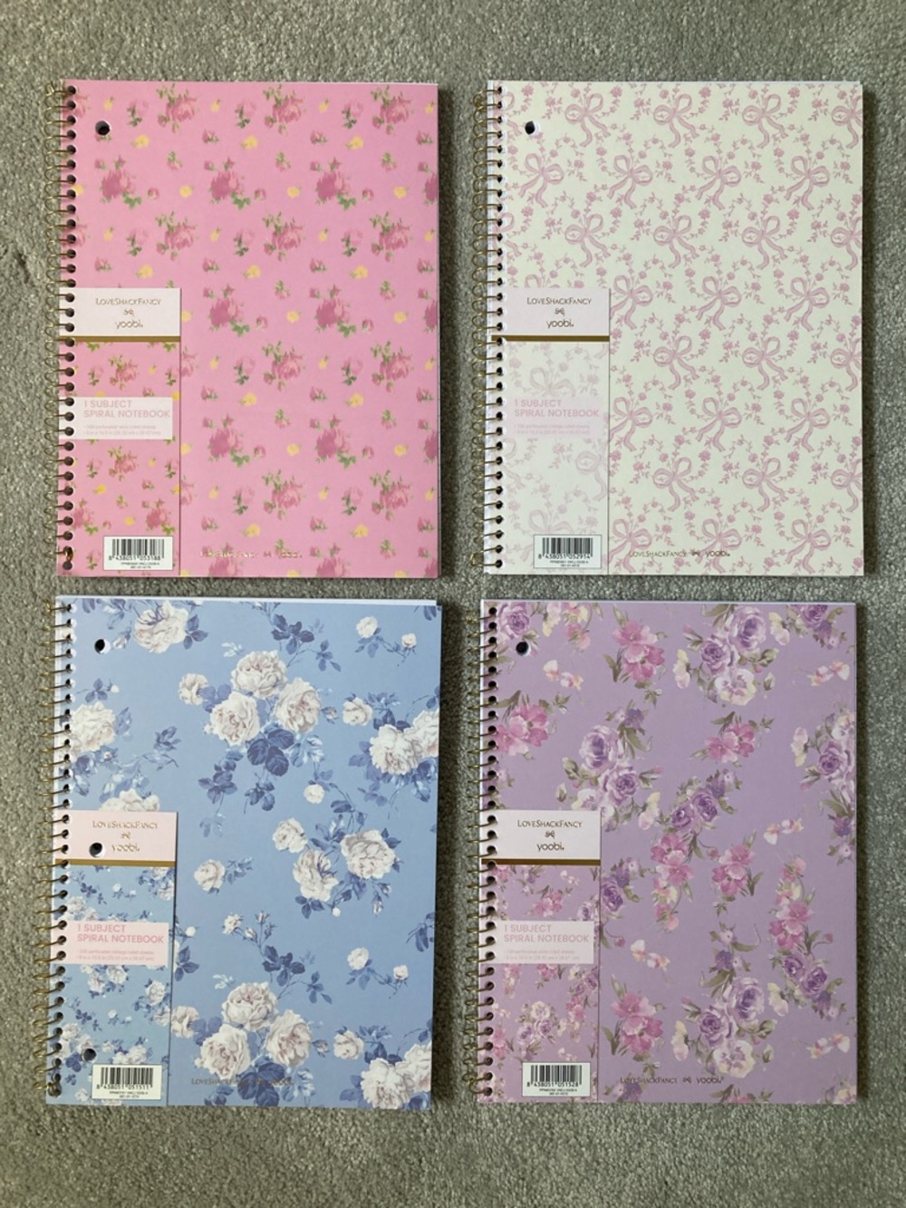 IN-HAND | Set of 4 LoveShackFancy x Target Yoobi Spiral Notebooks